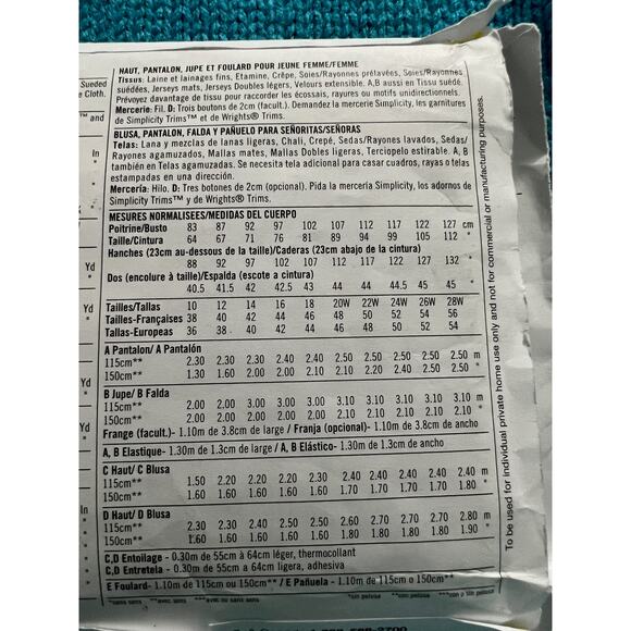 Simplicity 4886 Sewing pattern top straight skirt pants size 10 12 14 16 18 - Picture 5 of 5